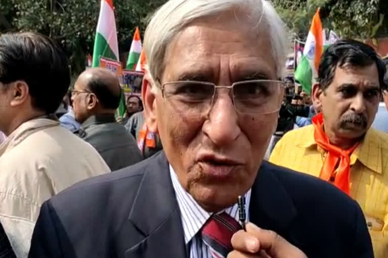 defense expert pk sehgal at peace march in jantar-mantar in delhi