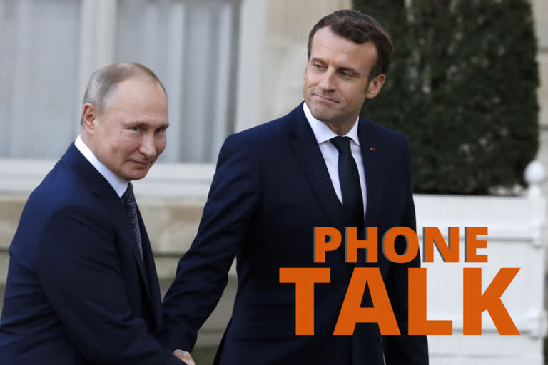 Russian President Vladimir Putin and his French counterpart Emmanuel Macron