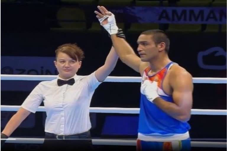 Boxer Ashish defeated his opponent for Olympics