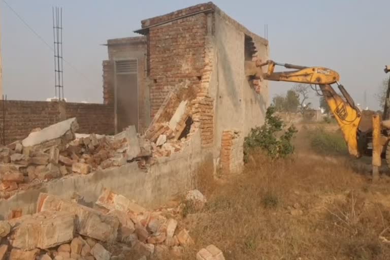 district planner department demolishes illegal colonies in sohna