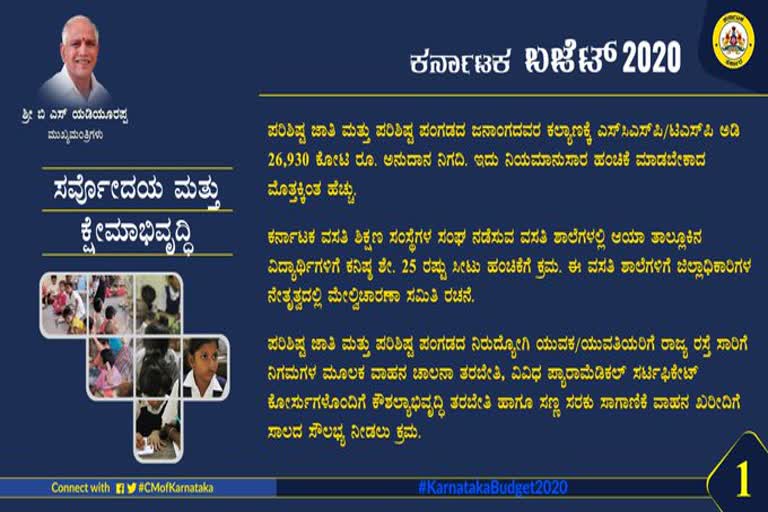 Karnataka budget 2020 in kannada