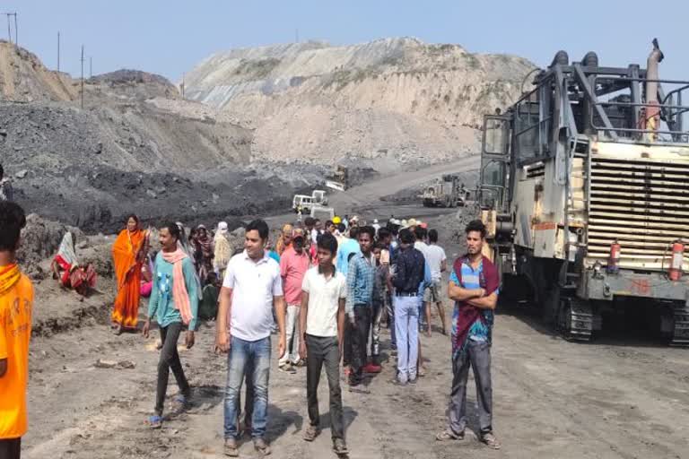 Villagers protest at Gevra coal mine of korba