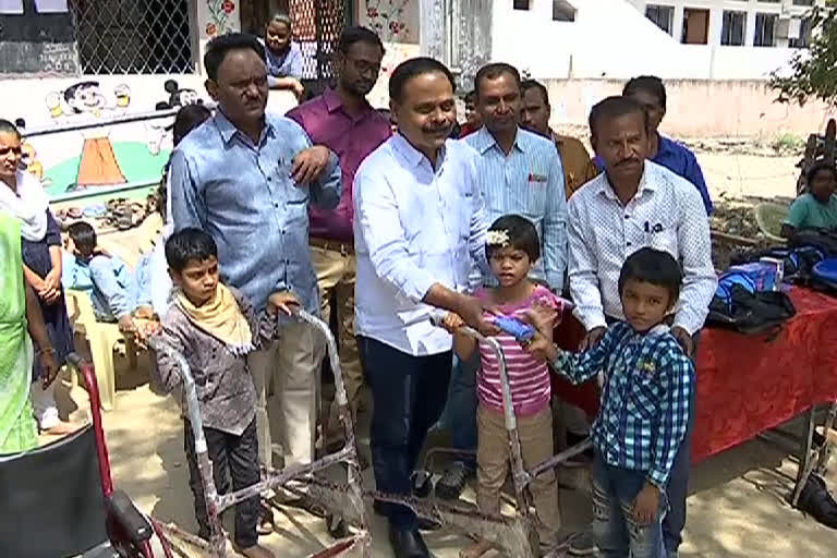 artificial machines distributed to mentally handicap students in adilabad