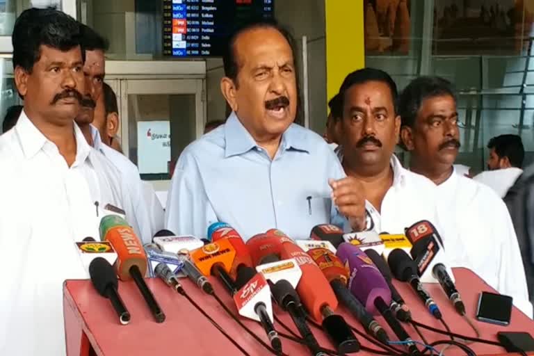 mdmk general secretary vaiko press meet in chennai airport