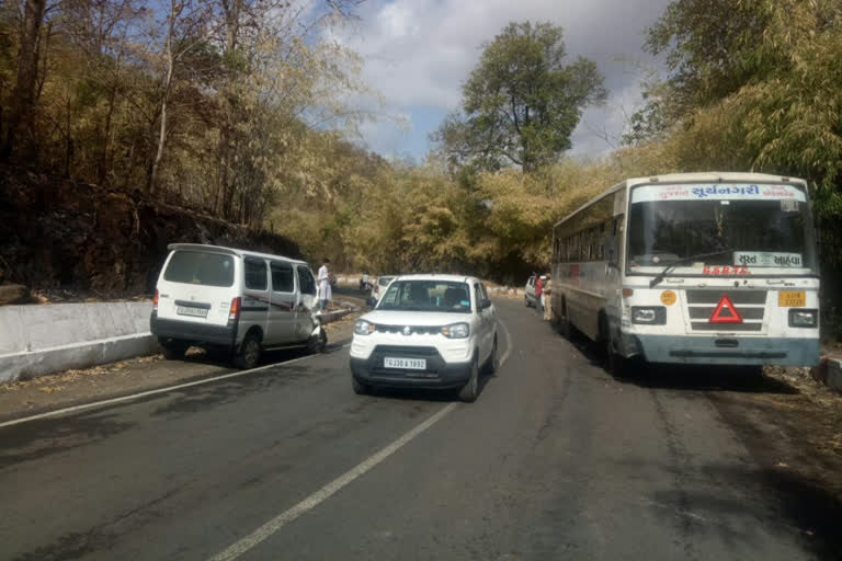 Accident between ST bus and Eco in Shivaghat