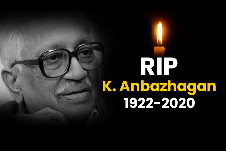 DMK General Secretary Anbazhagan dies at 97