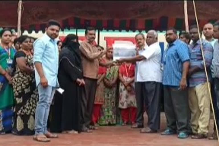 school gave financial support for their school student for his suffering from brain disease in suryapeta