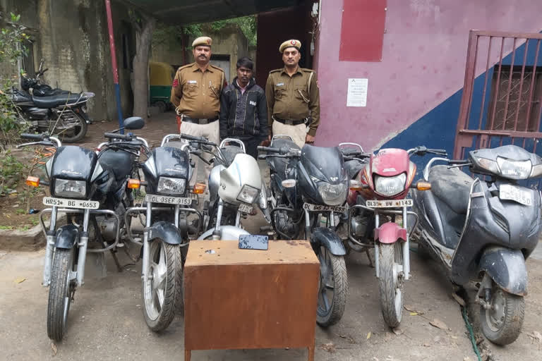 auto lifter arrested with 6 motorcycles stolen in delhi