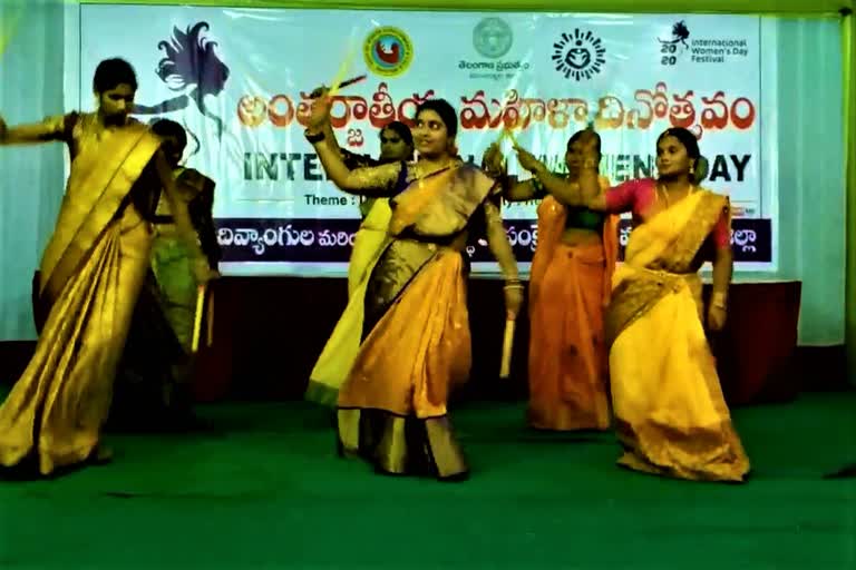 Cultural programs on international women's day at mancheriyala