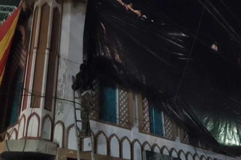 Aligarh mosque covered with tarpaulin ahead of Holi