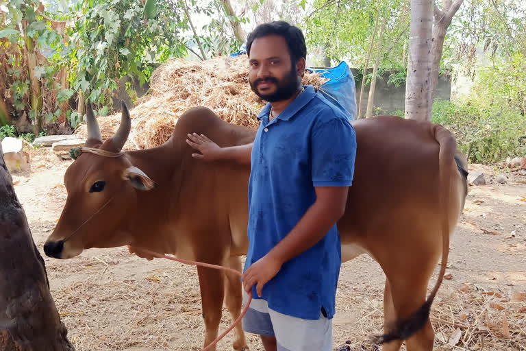 A young man doing natural farming