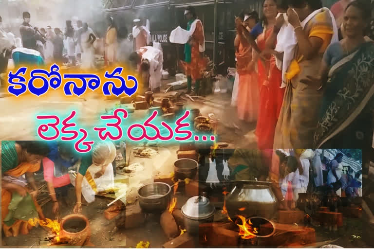 Thousands offered Pongala at Attukal Devi Temple