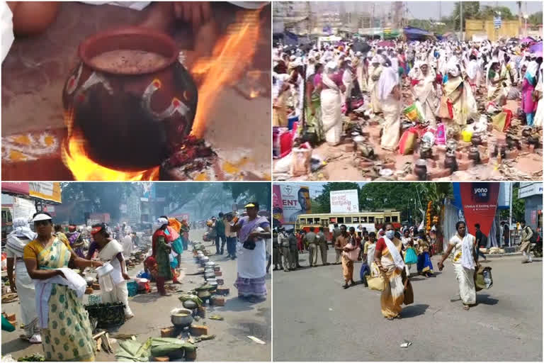 ആറ്റുകാല്‍ പൊങ്കാല  പൊങ്കലയ്ക്ക് സമാപനം  അന്തപുരിയില്‍ പൊങ്കാല  പണ്ടാര അടുപ്പ്  attukal pongala over  pongala at trivandrum