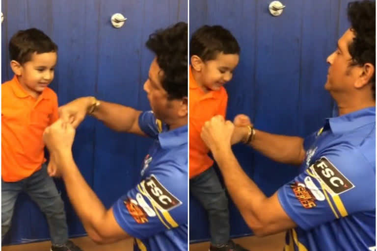 Irfan Pathan's son Imran boxes with Sachin Tendulkar in adorable video