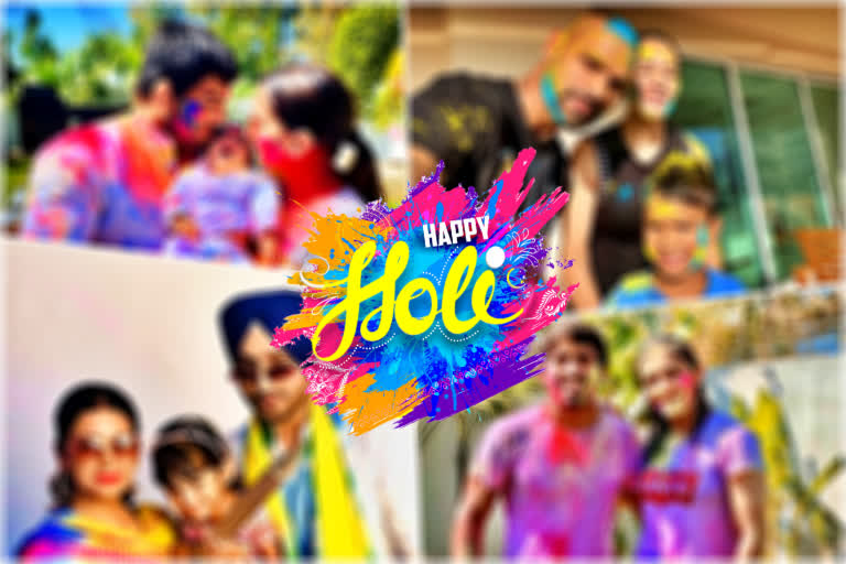 sports world celebrating holi and sharing post on social media