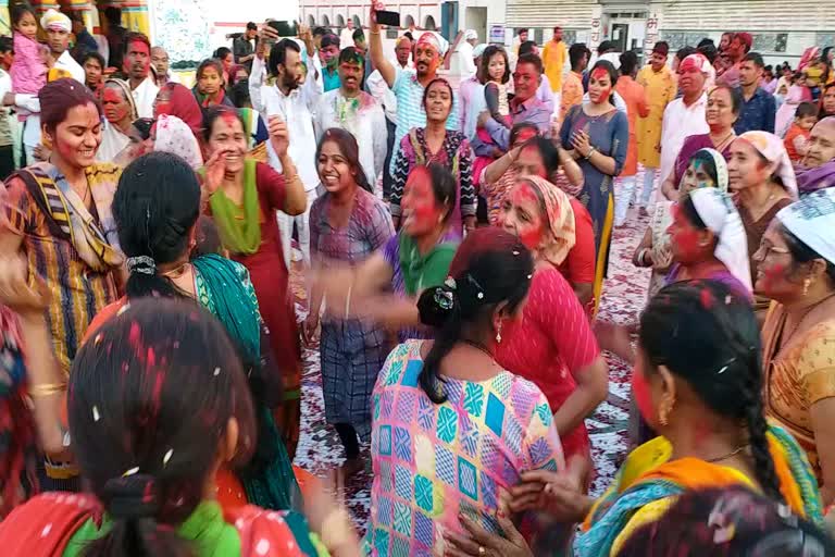 Holi is played with rose petals