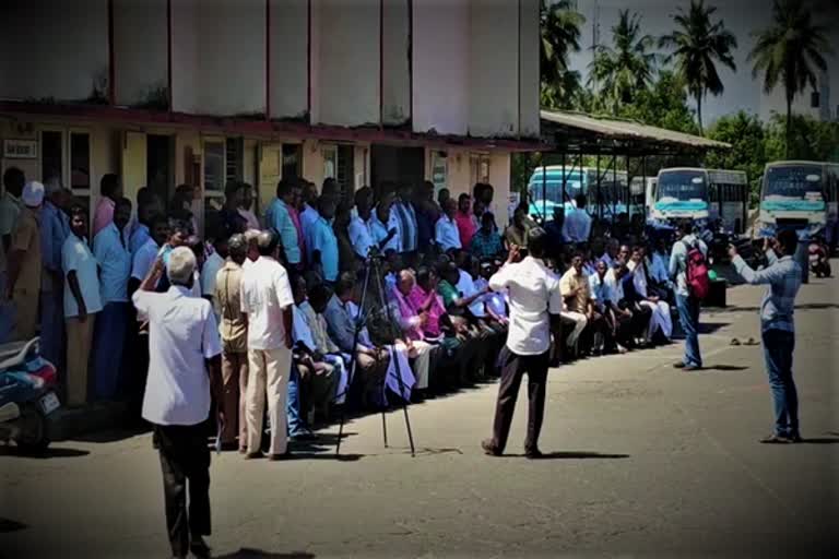 Cuddalore transport labours protest transport labours protest அரசு போக்குவரத்து கழக ஊழியர்கள் போராட்டம் கடலூர் அரசு போக்குவரத்து கழக ஊழியர்கள் போராட்டம்