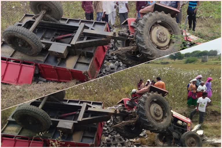 bricks transporter tractor collapse chandrapur