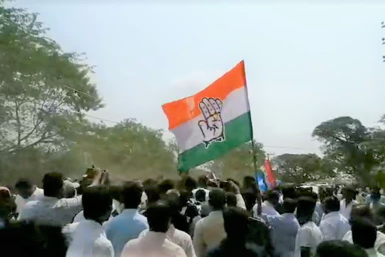 congress party march for the udandapur victims in mahabubnagar