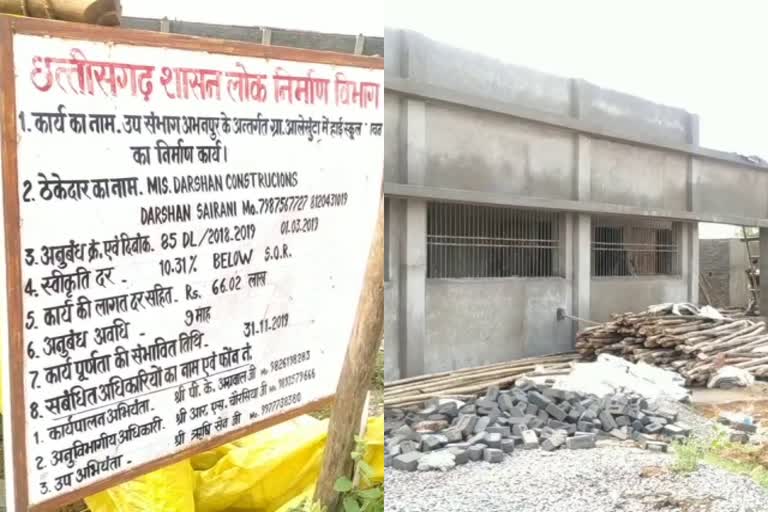 School construction work not completed even after scheduled time in Abhanpur