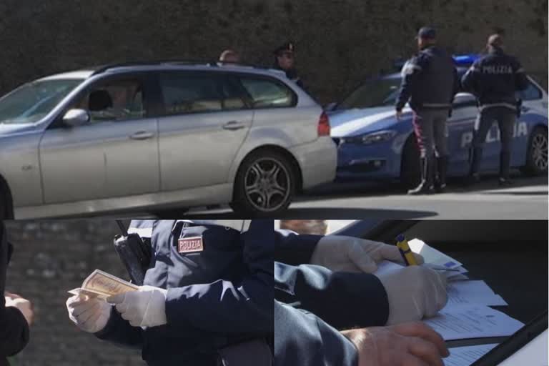 Italian police are stopping cars and checking driver documents due to spread of  corona virus