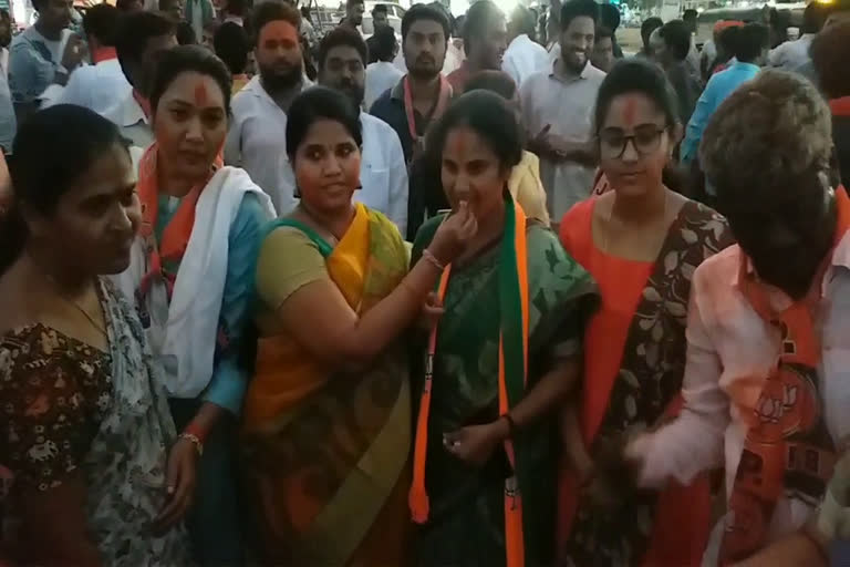 bjp workers celebrations for sanjai appointed as bjp