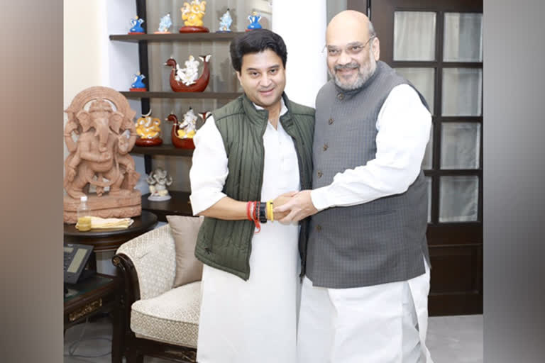 Sindhia meets Rajnath Singh and Shah