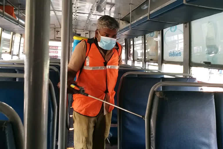 to prevent the spread of coronavirus Drug spraying corporation in buses