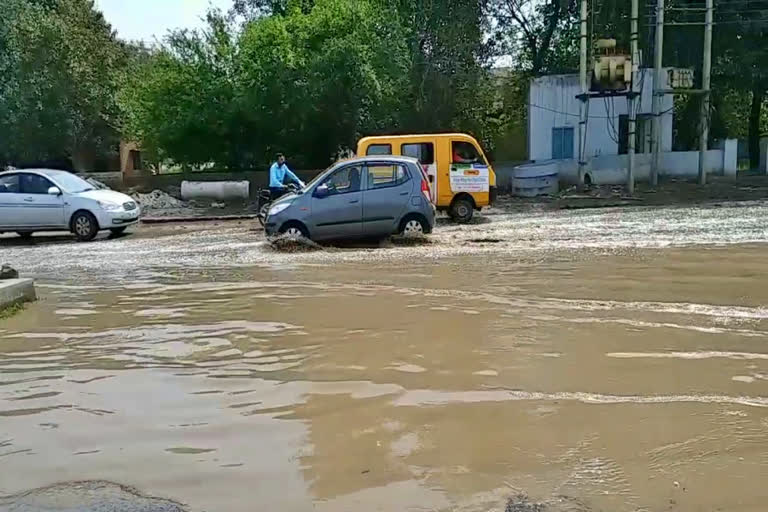 Jind roads became pond due to rain