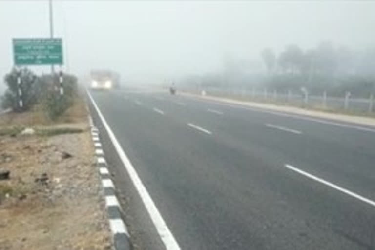 snow fall on natinal highway at guntur