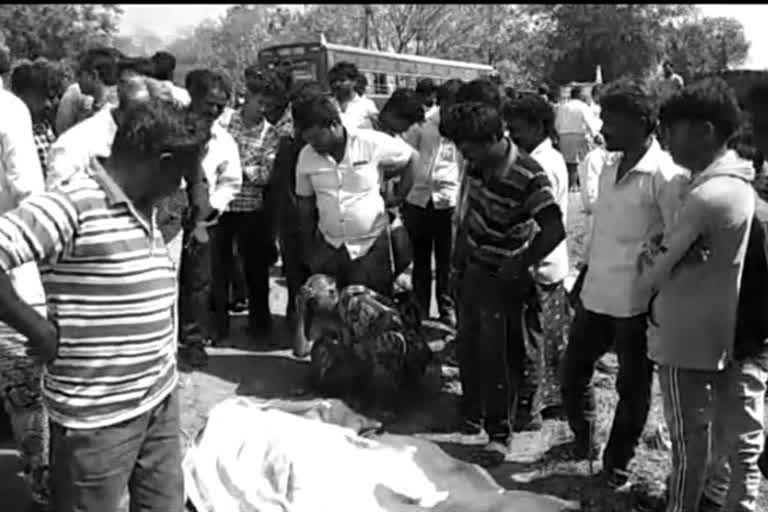 Krishna district road accident two members dead