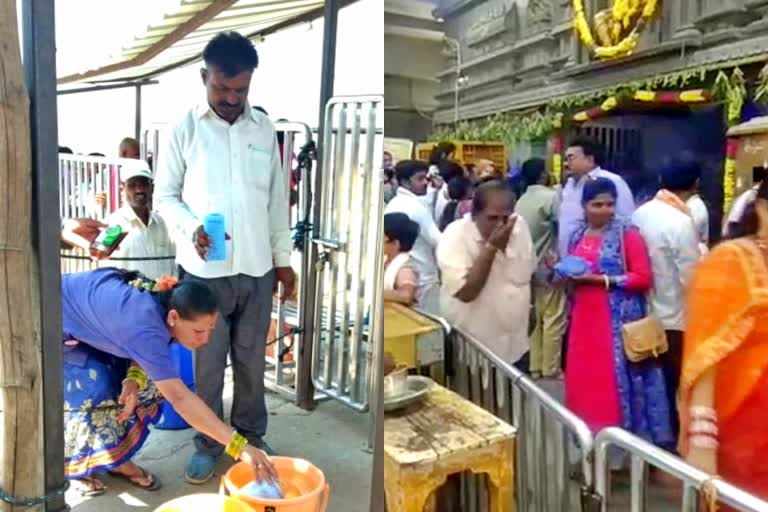 no rush at yadadri temple due to corona effect