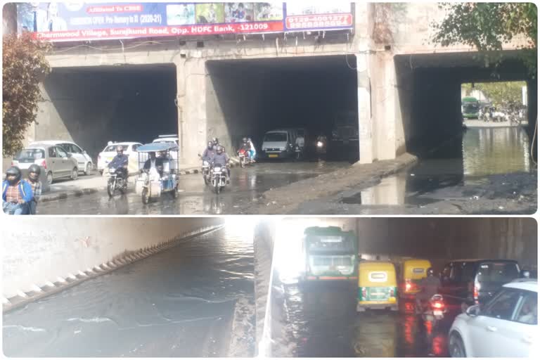 Bridge Prahladpur railway underpass: Dirty water is still accumulated after 24 hours