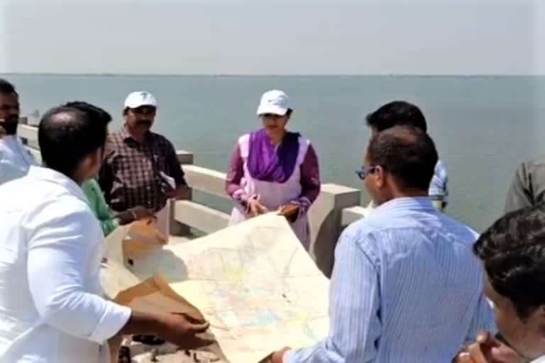 collector Hari chandana visited the Chittem Narsireddi Reservoir