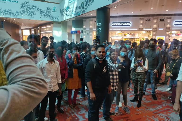 300 Telugu students stationed at Kuala Lumpur Airport