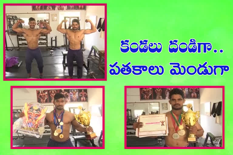 sri-hanuman-gym-members-earning-medals-in-bodybuilding-at-peddapuram-in-east-godavari