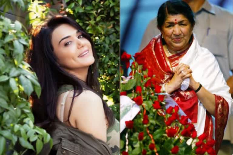 preity zinta and lata mangeshkar