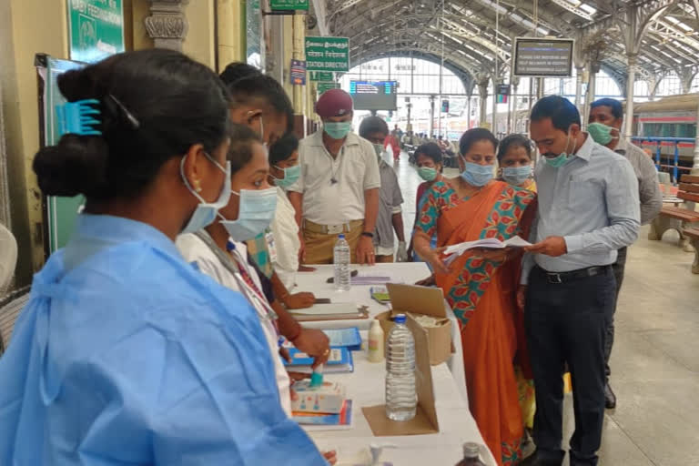 corona precautionary activities in chennai railway stations