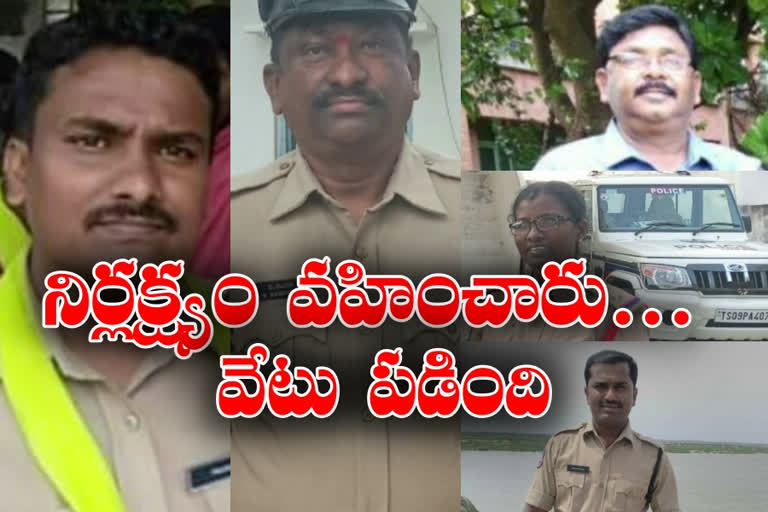 five police persons are suspended of the revolvers theft at husnabad policestation in siddipeta