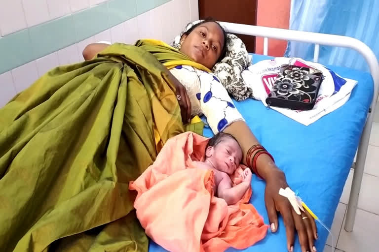 women delivery on railway platform at garla railway station