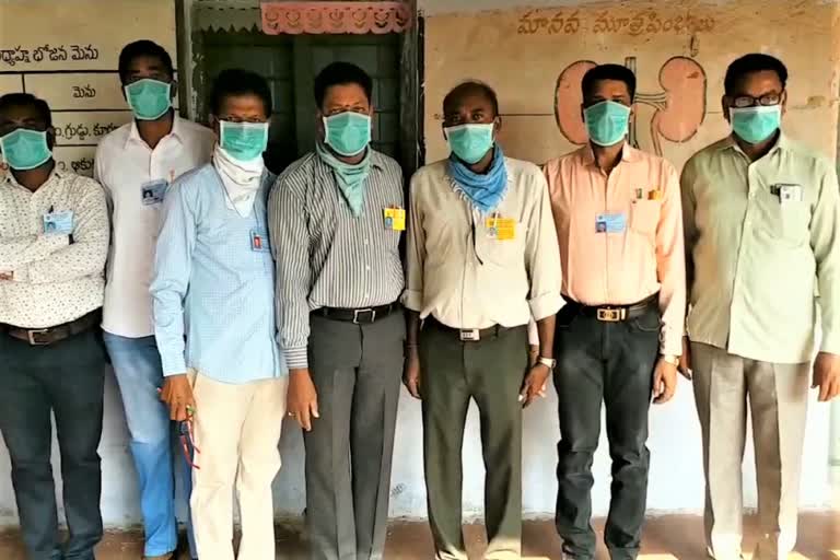 Students and invigilators wearing masks