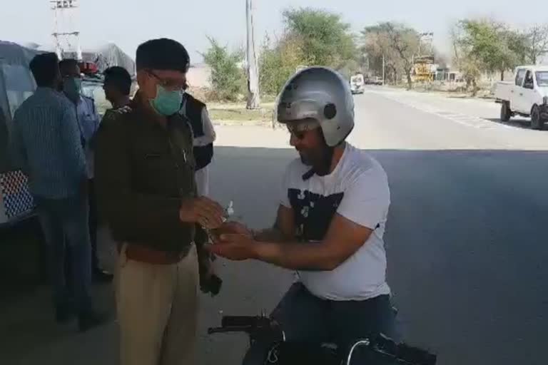 traffic police awareness program on corona virus in sirsa