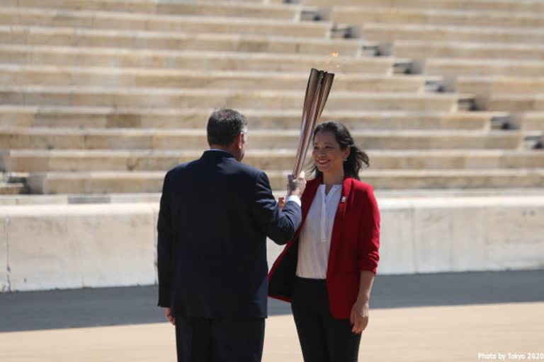 Greece hands over Olympic flame to Tokyo 2020 organisers in 'significantly scaled down' event