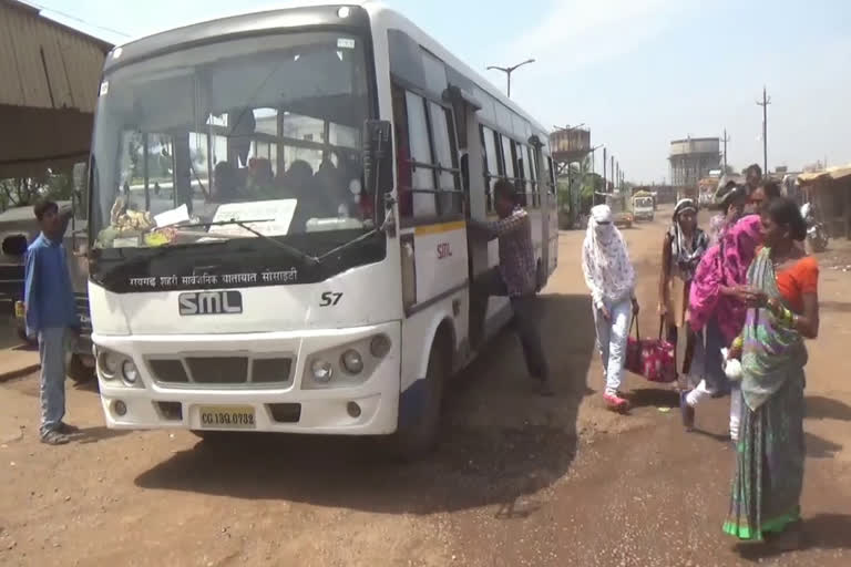 Passengers waiting for the bus