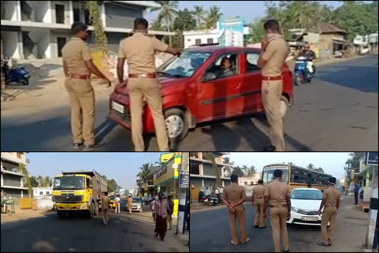 തിരുവനന്തപുരം  കളിയിക്കാവിള  വാഹനം നിയന്ത്രണം  കൊവിഡ് 19  thiruvanthapuram  kaliyikkavila  covid 19