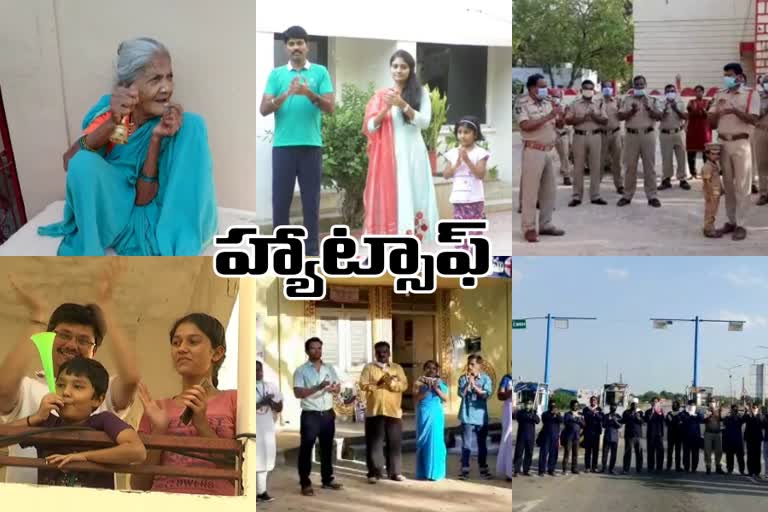 nizamabad district people clapped for unsung heroes who are serving corona patients