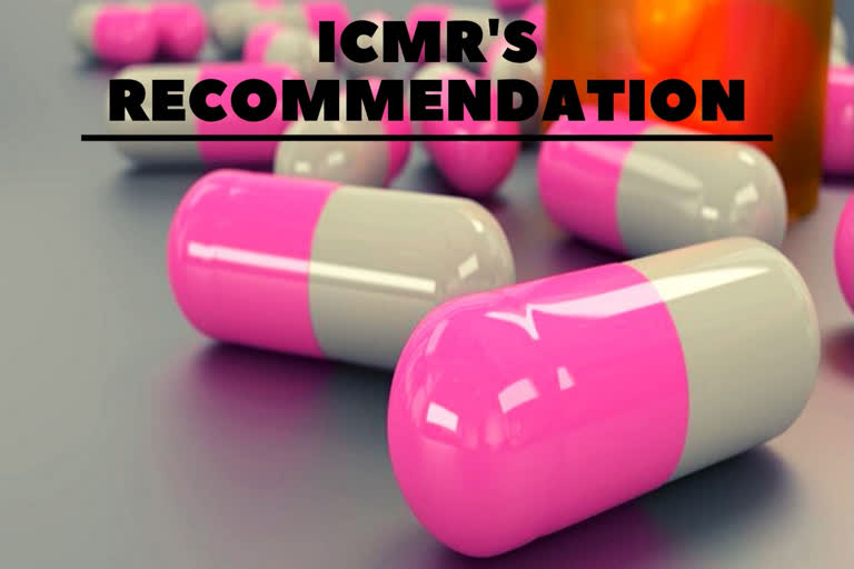 Coronavirus  Hydroxychloroquine  High-risk population  ICMR's recommendation  കൊവിഡ് 19; അടിയന്തരഘട്ടത്തില്‍ ഹൈഡ്രോക്‌സിക്ലോറോക്വിന്‍ ഉപയോഗിക്കാന്‍ ഐസിഎംആറിന്‍റെ അനുമതി  ഹൈഡ്രോക്‌സിക്ലോറോക്വിന്‍  കൊവിഡ് 19  മലേറിയ ചികിത്സ  ന്യൂഡൽഹി കൊവിഡ് 19  ഇന്ത്യൻ കൗൺസിൽ ഓഫ് മെഡിക്കൽ റിസർച്ച്