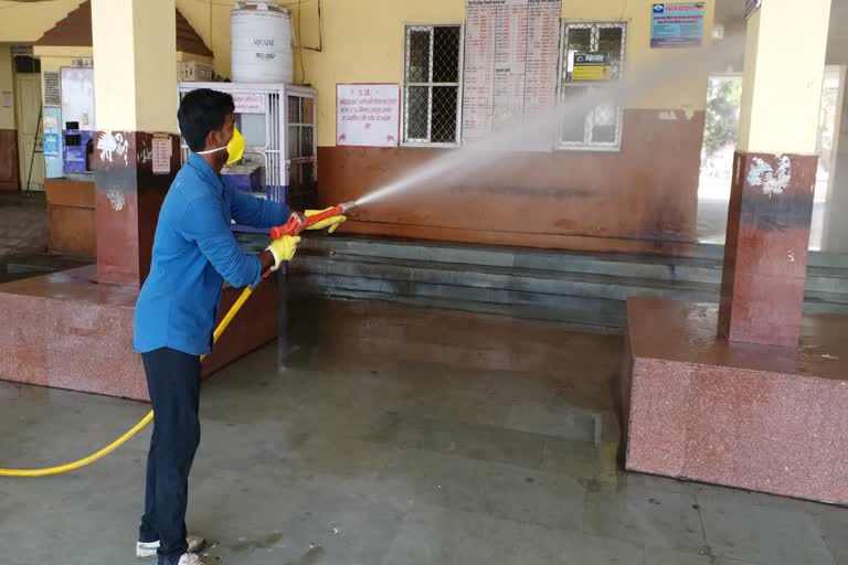 अजमेर में सैनिटाइजर का छिड़काव, Spraying of sanitizer in Ajmer