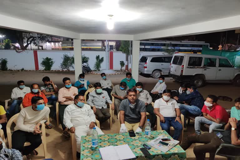 Meeting held in the police station for prevention of corona virus