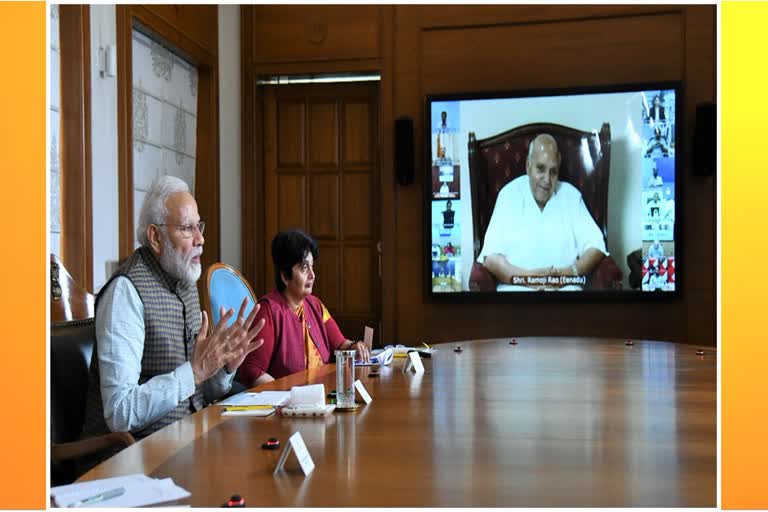 pm narendra modi talk with etv bharat chairman ramoji rao